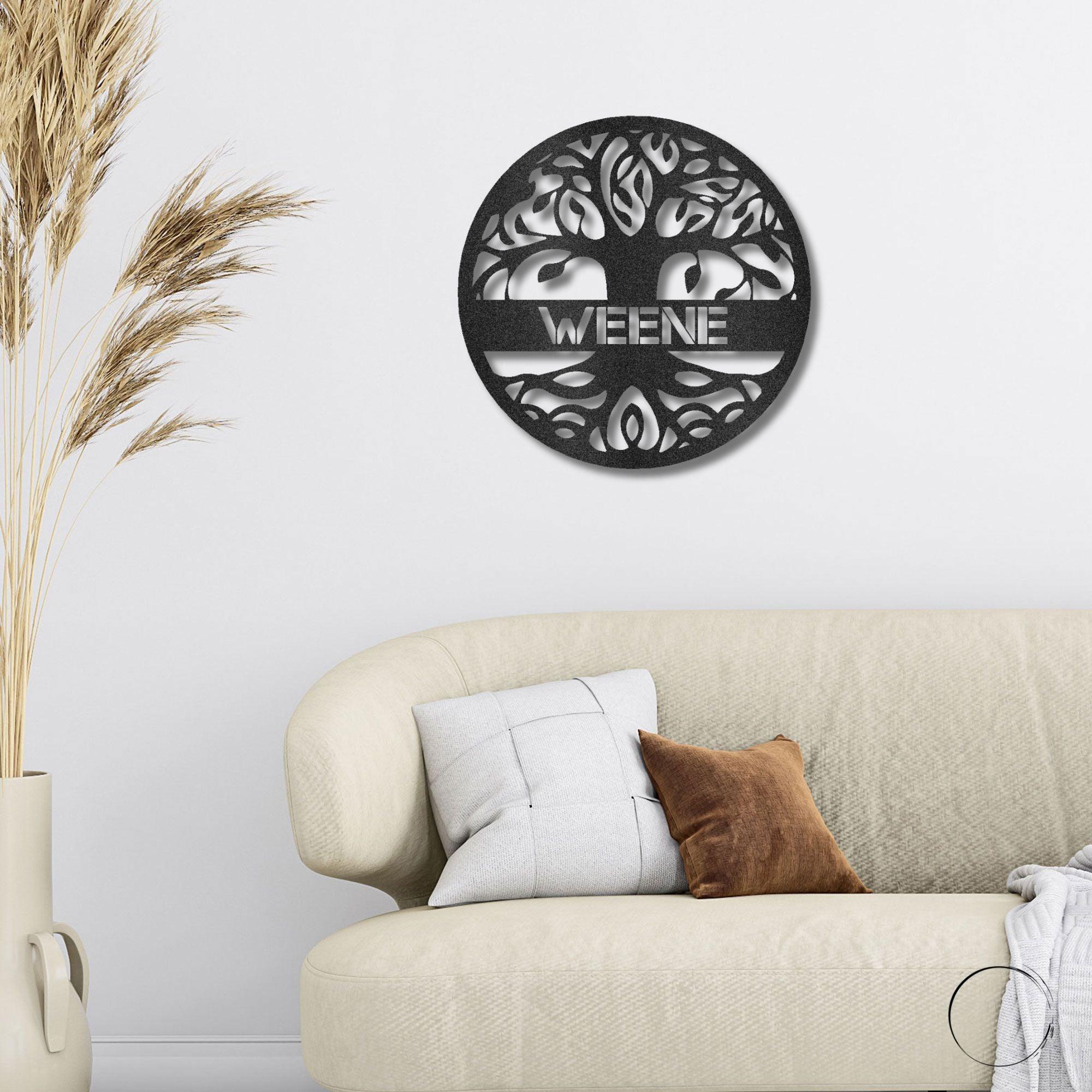 Personalized Family Name Tree of Life Indoor Outdoor Steel Wall Sign Metal Art - Mallard Moon Gift Shop