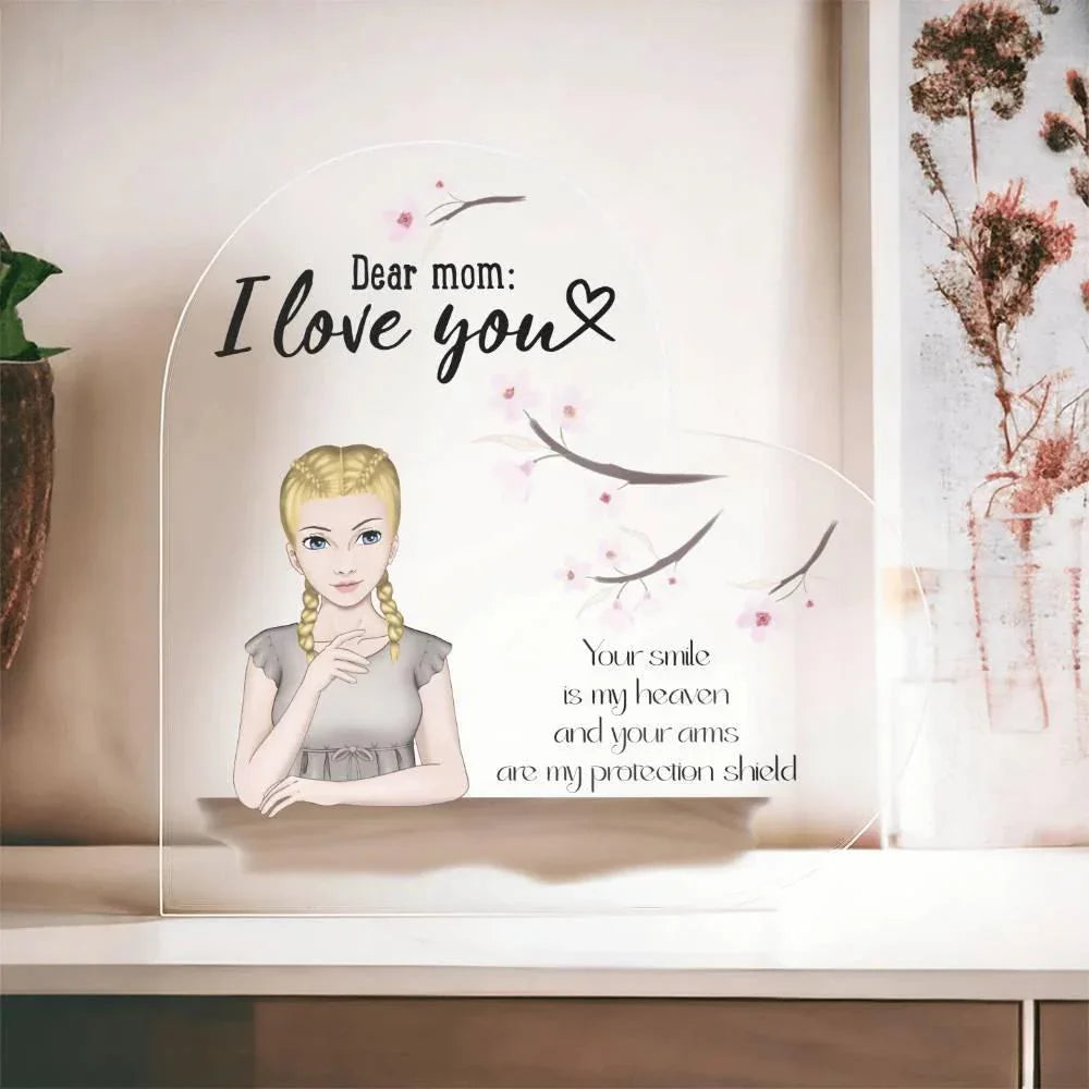 Personalized Gift for Mom Acrylic Heart Plaque