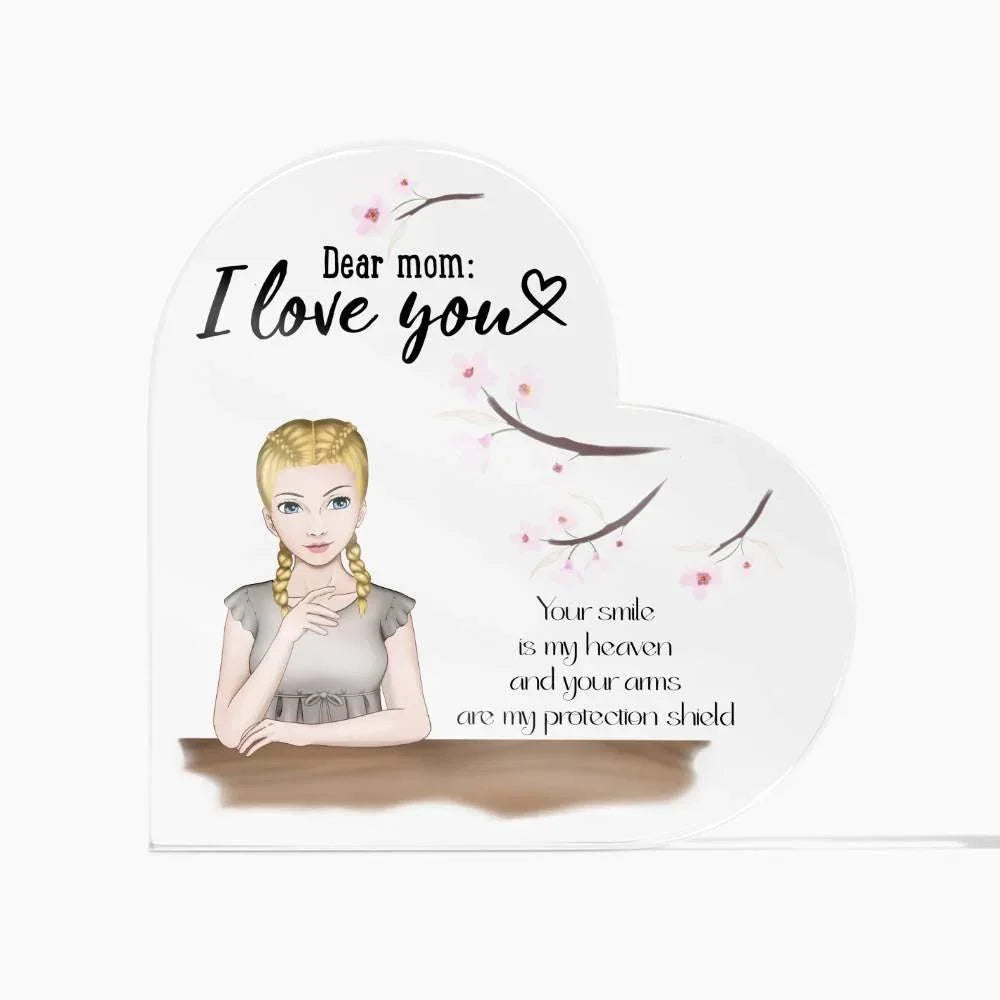 Personalized Gift for Mom Acrylic Heart Plaque