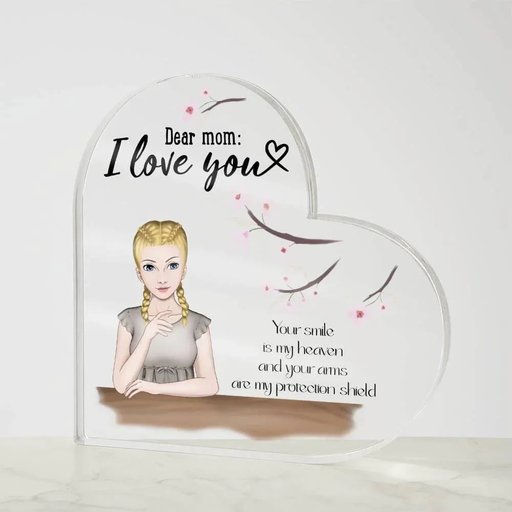 Personalized Gift for Mom Acrylic Heart Plaque