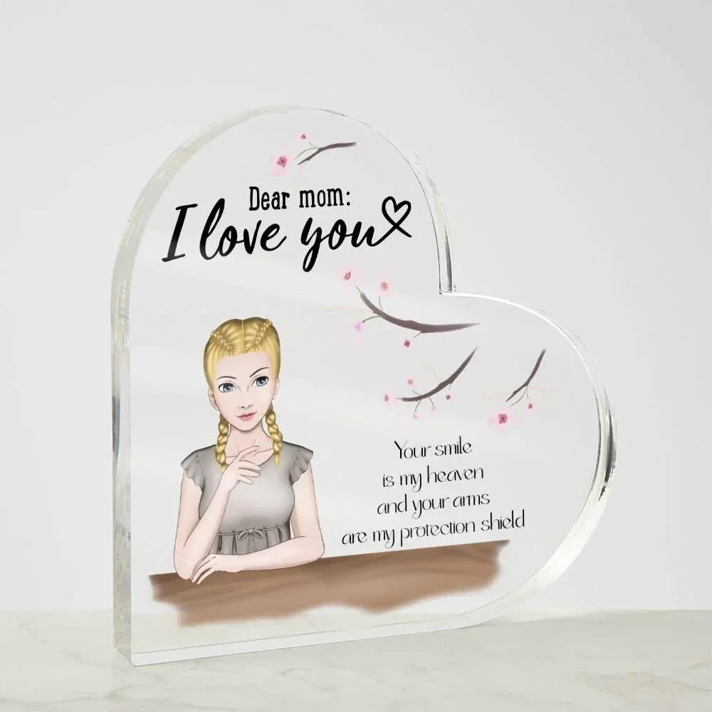 Personalized Gift for Mom Acrylic Heart Plaque