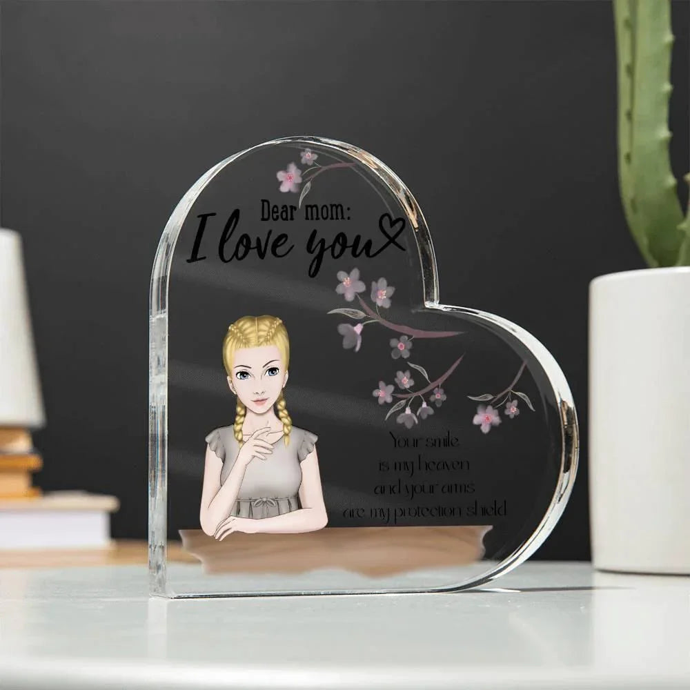 Personalized Gift for Mom Acrylic Heart Plaque