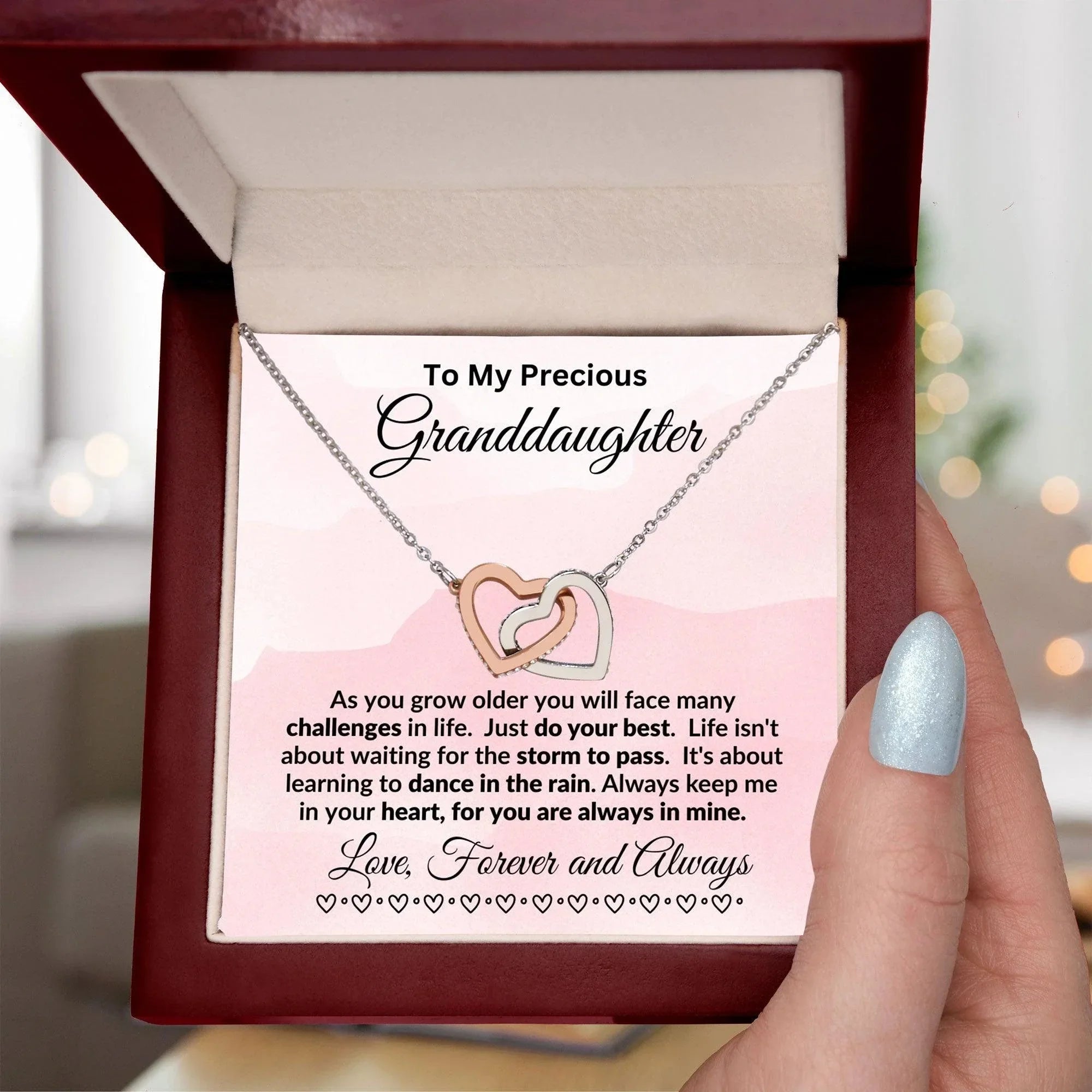 Personalized Granddaughter Necklace Dance in the Rain