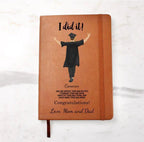Personalized Male or Female Graduate Leather Journal