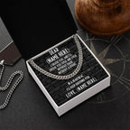 Personalized Message Card - I Choose You - Thick Chain Necklace Gift for Man