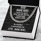 Personalized Message Card - I Choose You - Thick Chain Necklace Gift for Man
