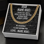 Personalized Message Card - I Choose You - Thick Chain Necklace Gift for Man