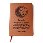 Personalized Moon and Stars I Believe in You Graphic Leather Journal