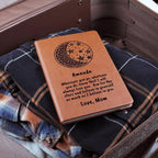 Personalized Moon and Stars I Believe in You Graphic Leather Journal