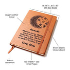 Personalized Moon and Stars I Believe in You Graphic Leather Journal