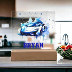 Personalized Sports Car Acrylic Plaque - Nightlight Room Decor