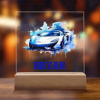 Personalized Sports Car Acrylic Plaque - Nightlight Room Decor