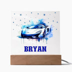 Personalized Sports Car Acrylic Plaque - Nightlight Room Decor