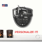 Personalized Trucker Indoor Outdoor Steel Sign