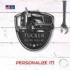 Personalized Trucker Indoor Outdoor Steel Sign