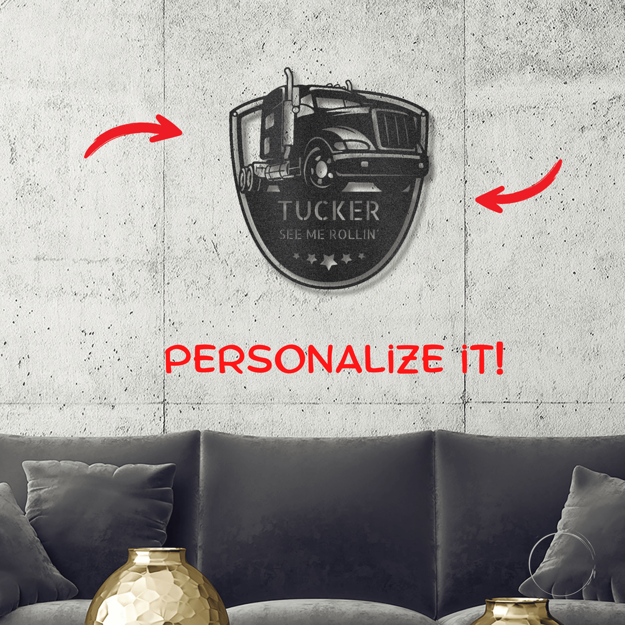 Personalized Trucker Indoor Outdoor Steel Sign - Mallard Moon Gift Shop