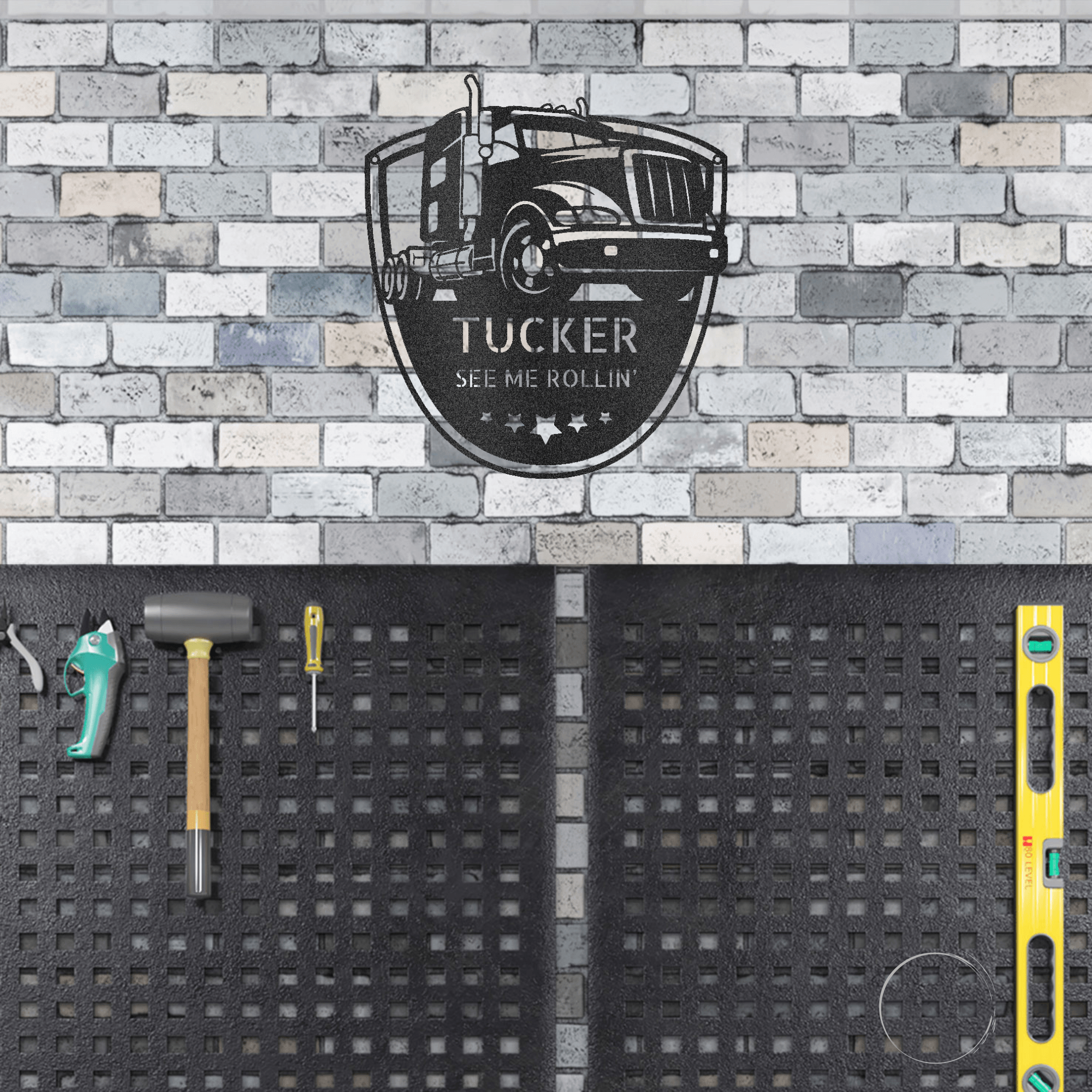 Personalized Trucker Indoor Outdoor Steel Sign - Mallard Moon Gift Shop