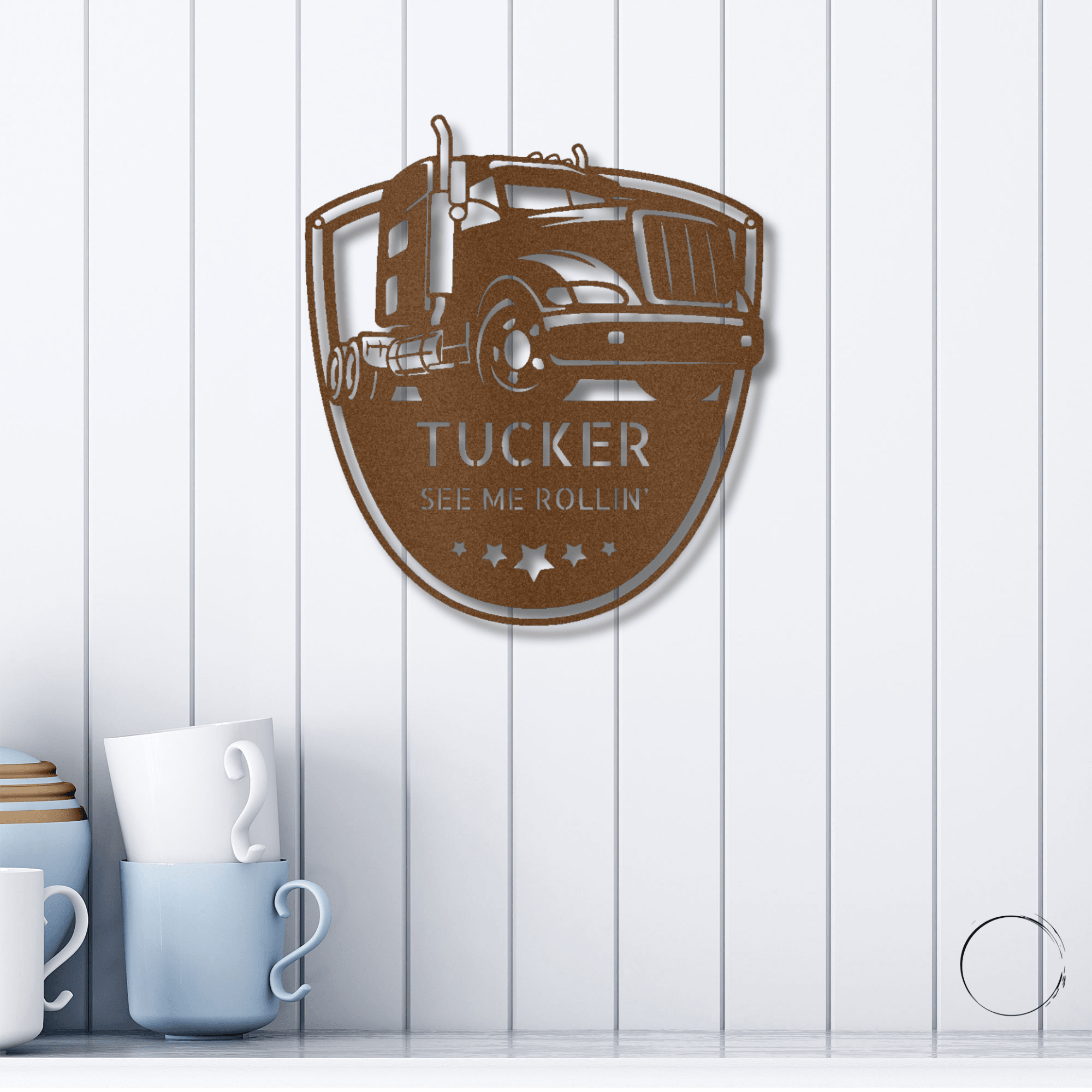 Personalized Trucker Indoor Outdoor Steel Sign - Mallard Moon Gift Shop