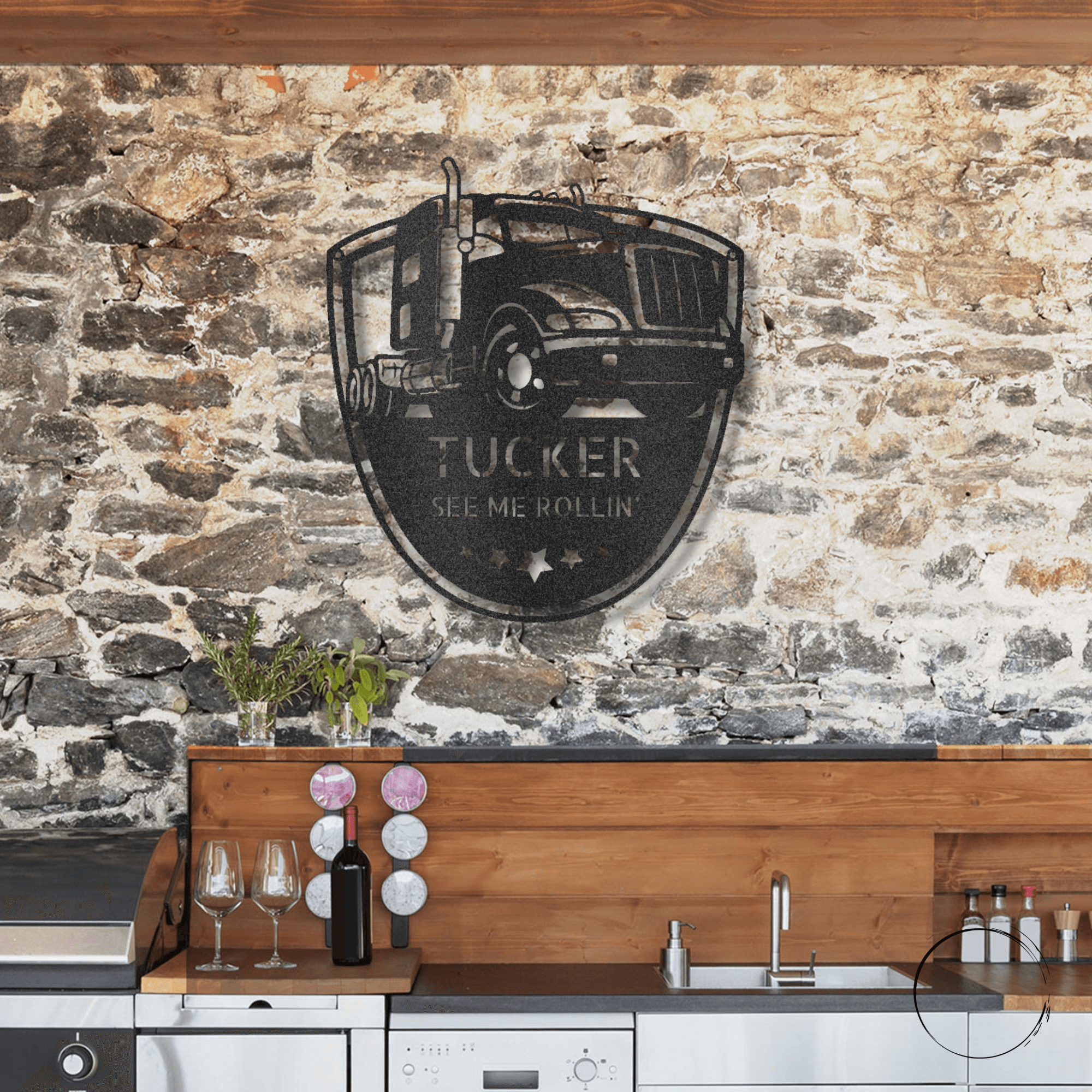 Personalized Trucker Indoor Outdoor Steel Sign - Mallard Moon Gift Shop