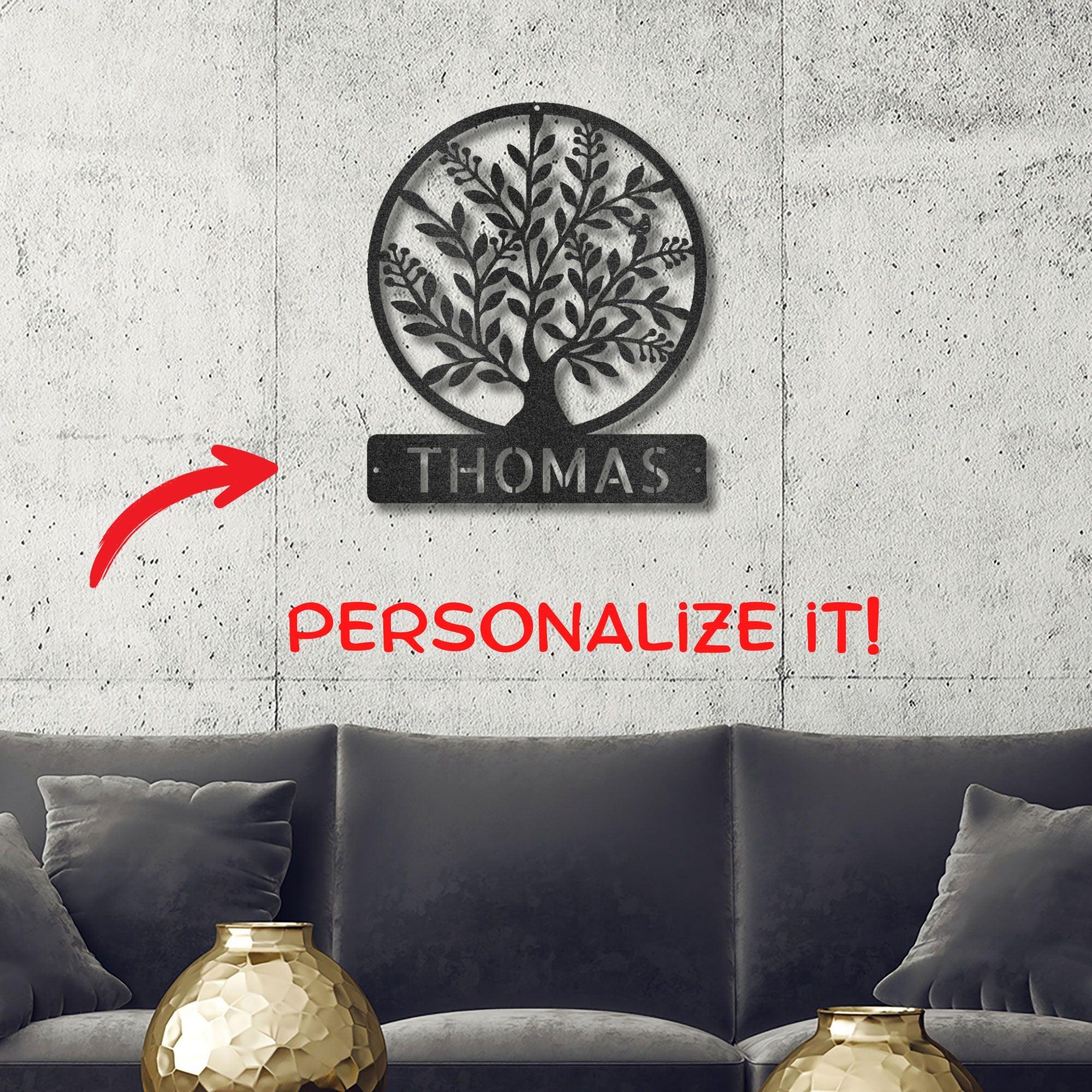 Personalized Tree of Life Metal Wall Sign: Celebrate Your Roots - Mallard Moon Gift Shop