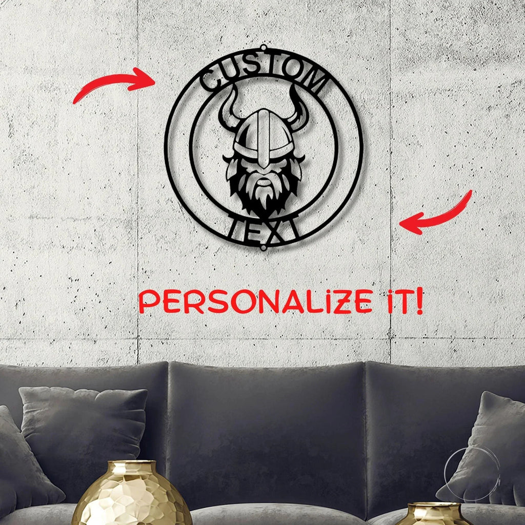 Forge Your Legacy: Personalized Viking Metal Art Wall Signs