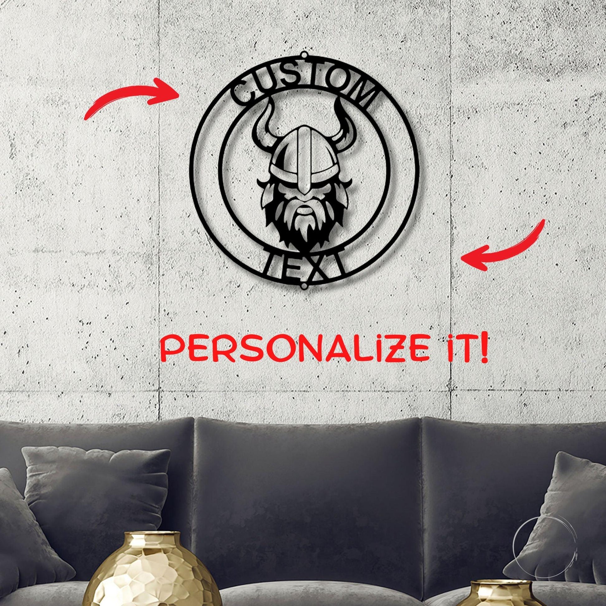 Forge Your Legacy: Personalized Viking Metal Art Wall Signs - Mallard Moon Gift Shop