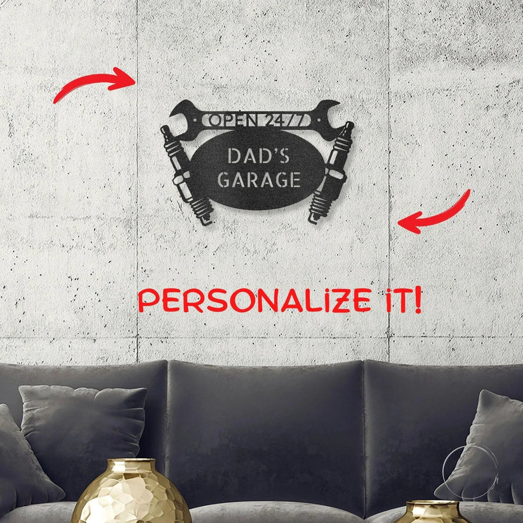 Garage Auto Mechanic Personalized Metal Art Wall Sign