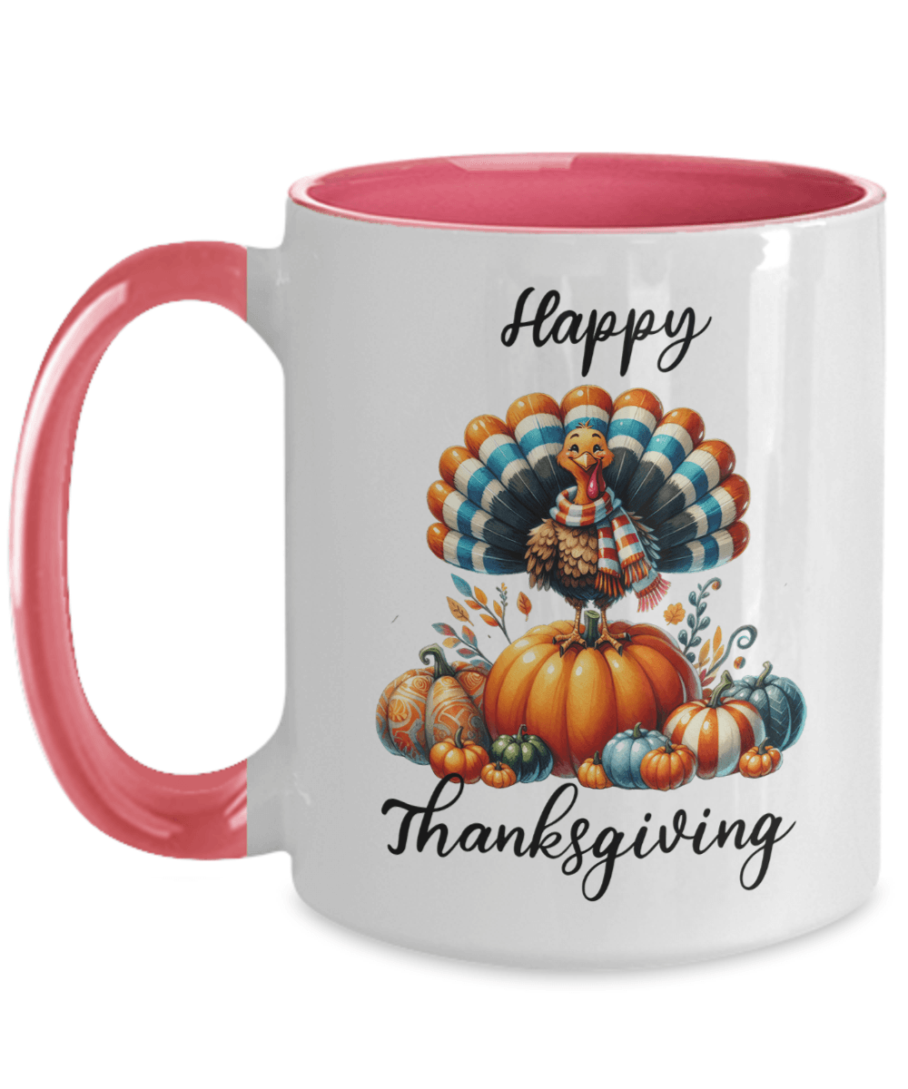 Happy Thanksgiving Ceramic Mug – Perfect for Holiday Cheer! - Mallard Moon Gift Shop