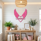 Personalized Angel Wings Memorial Metal Wall Art – Custom Name Remembrance Sign – Sympathy Gift – In Loving Memory Decor – Bereavement Gift