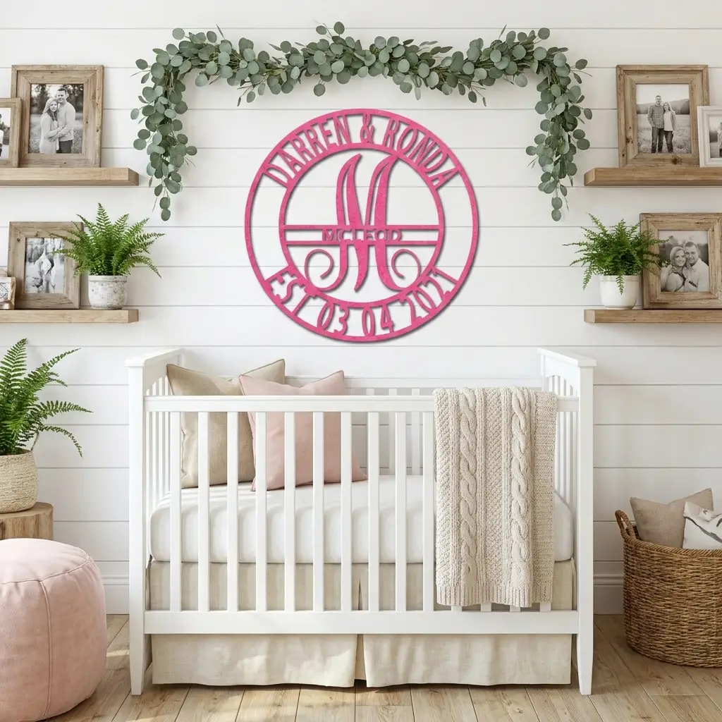 Personalized Split Letter Monogram Metal Wall Art – Custom Family Name Sign – Wedding Gift – Housewarming Decor – Last Name Steel Sign