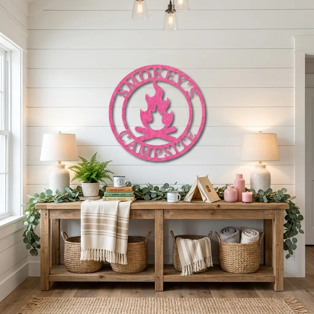 Campfire Custom Monogram Indoor Outdoor Steel Wall Sign Metal Art Home Décor