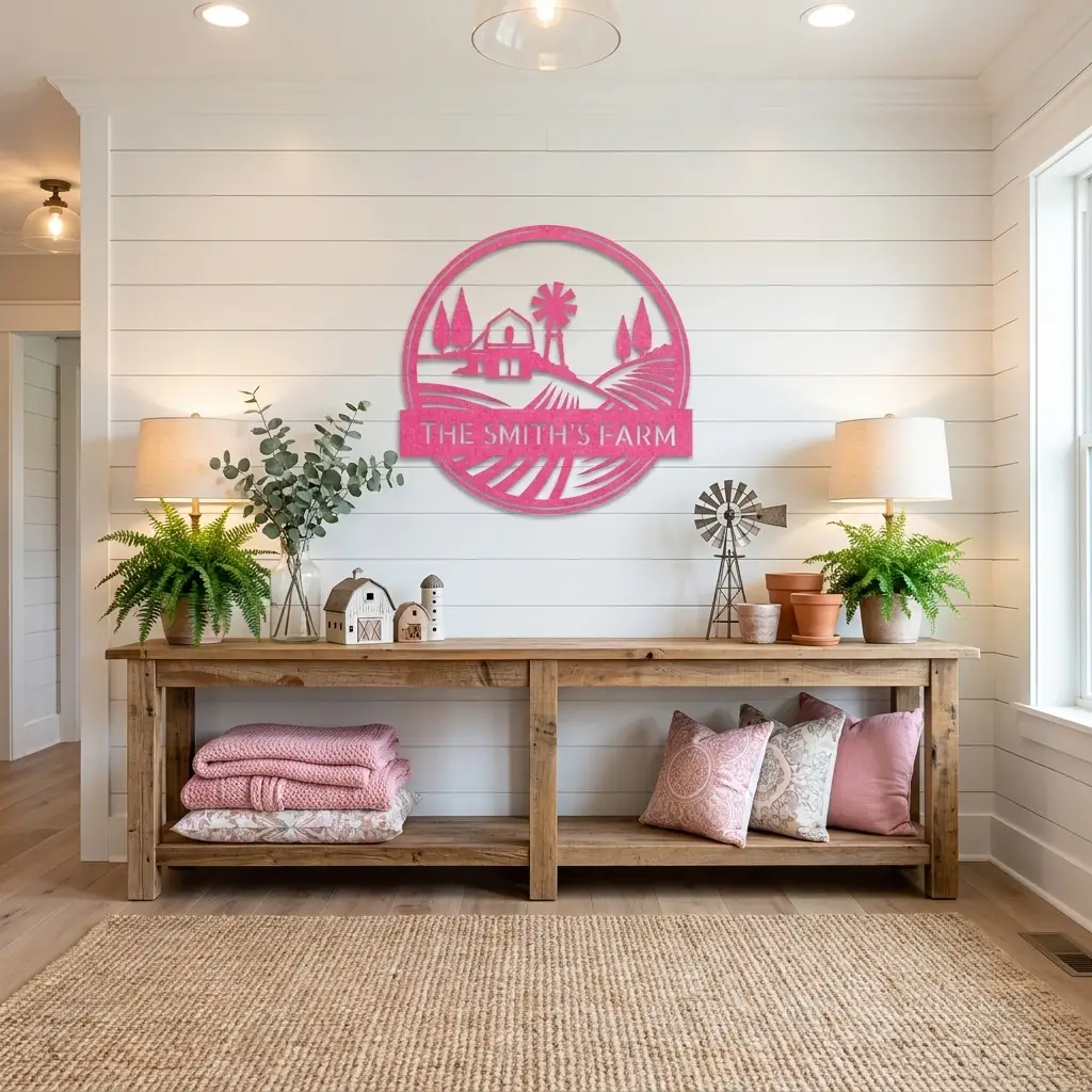 Farm with Windmill Personalized Metal Wall Art | Custom Farm Name Sign | Rustic Farmhouse Metal Decor | Barn & Ranch Wall Art | Country Home Gift | Made in USA