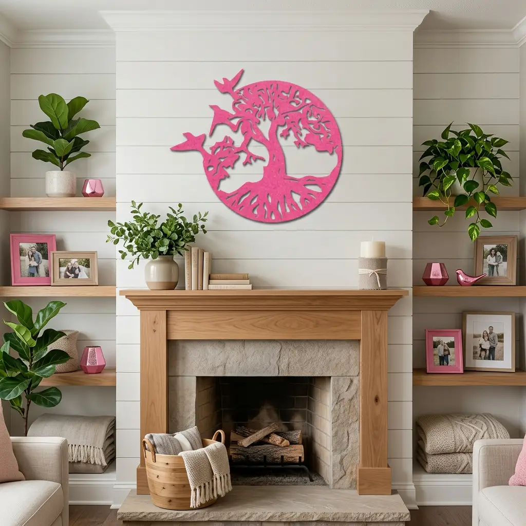Tree of Life with Birds Metal Wall Art | Nature Inspired Steel Wall Decor | Rustic Tree Silhouette | Made in USA