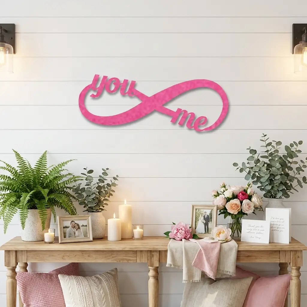 You & Me Infinity Metal Wall Art | Romantic Couple Sign | Wedding, Anniversary & Engagement Gift | Valentine’s Day Decor