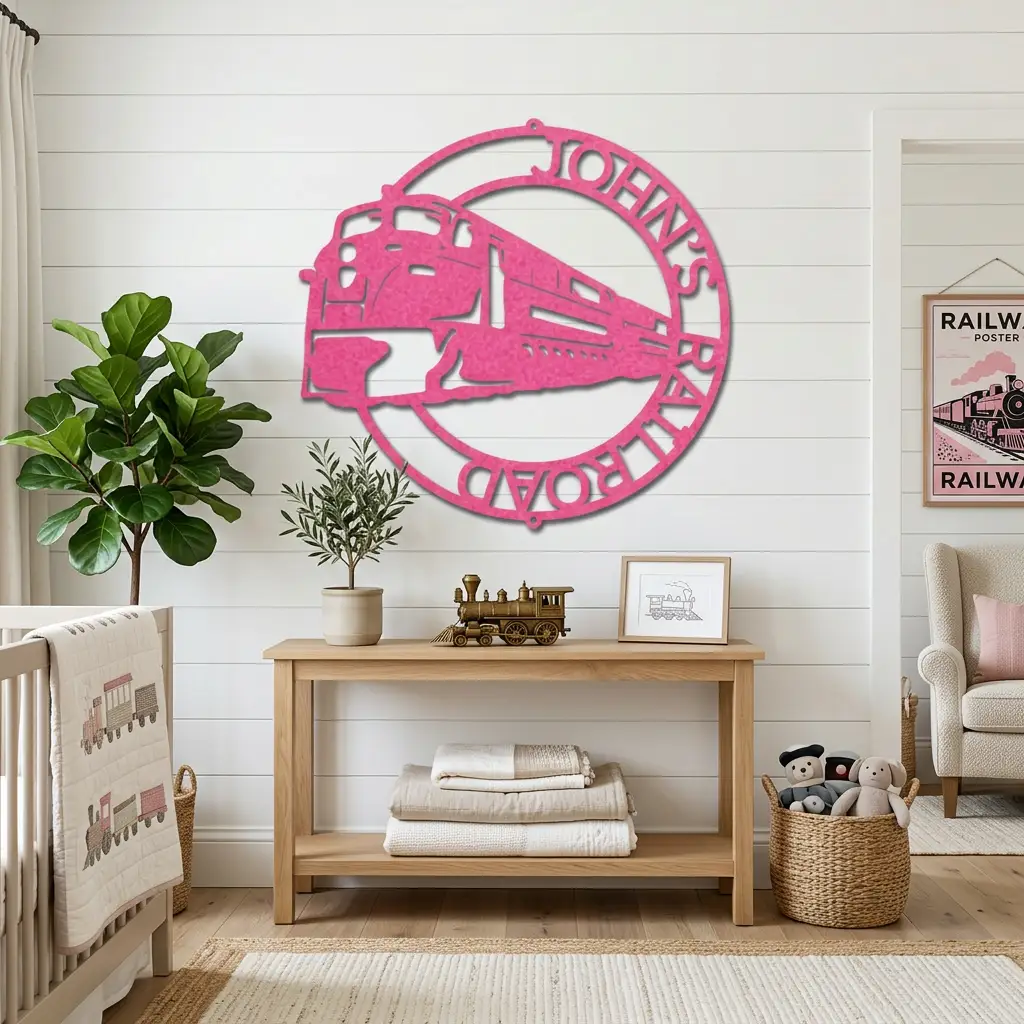 Railroad Train Metal Wall Art – Locomotive Wall Decor – Railroad Enthusiast Gift – Train Lover Wall Sign