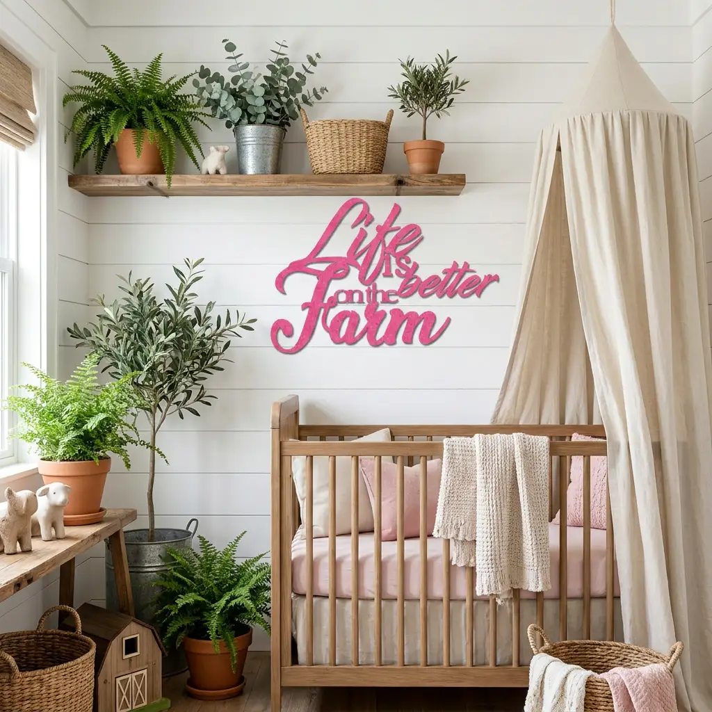 Life is Better on the Farm Quote Indoor Outdoor Steel Wall Sign