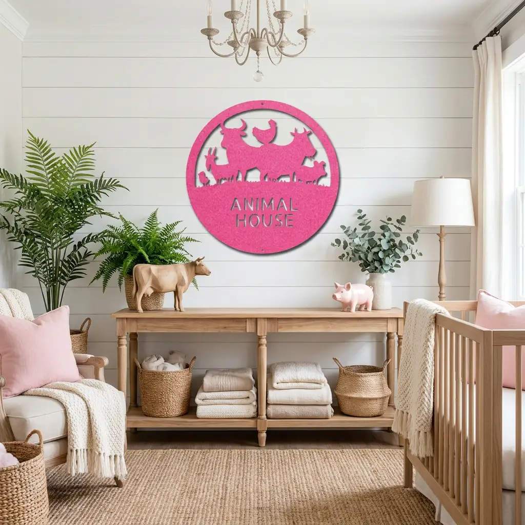Personalized Farm Animal Metal Sign | Custom Barnyard Wall Decor | Farmhouse Animal Name Sign | Rustic Livestock Metal Art | Homestead Gift | Made in USA