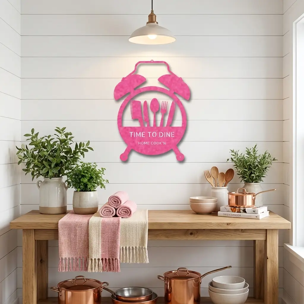Food Time Kitchen Timer Custom Name Indoor Outdoor Steel Wall Sign
