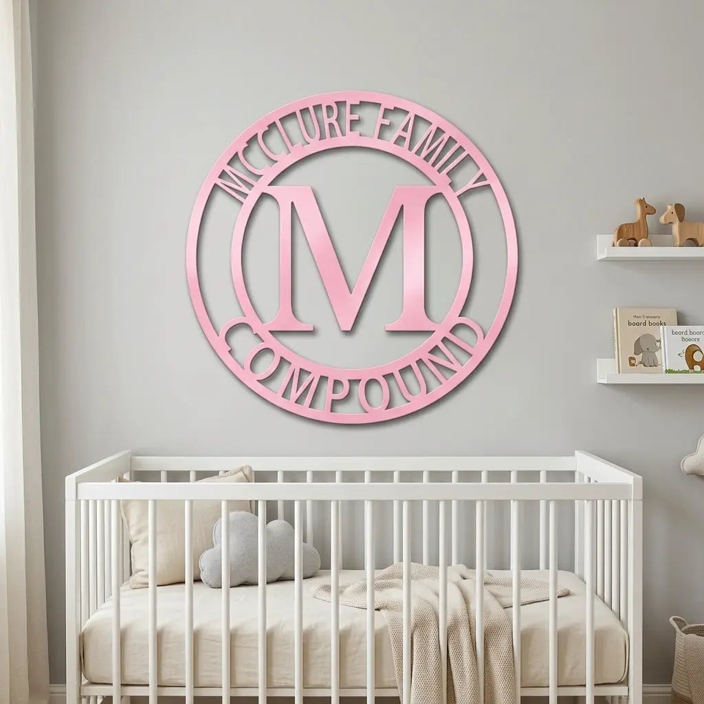 Letter Family Name Personalized Indoor Outdoor Steel Wall Sign Art