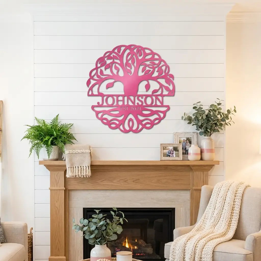 Personalized Tree of Life Metal Wall Art | Custom Family Name & Established Date Sign
