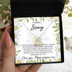 Apology Gift for Girlfriend, Wife, Soulmate - Sorry, Please Don't Stop Talking to Me - Love Dancing Heart Pendant Necklace
