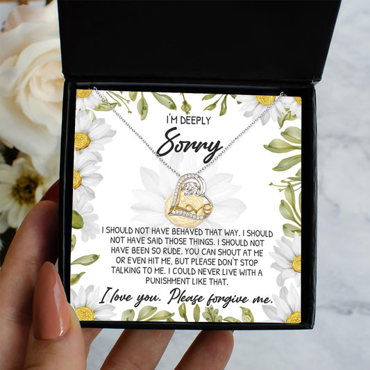 Apology Gift for Girlfriend, Wife, Soulmate - Sorry, Please Don't Stop Talking to Me - Love Dancing Heart Pendant Necklace - Mallard Moon Gift Shop