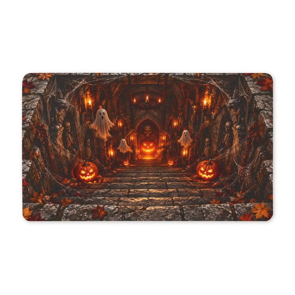 3D Haunted Crypt Doormat, Halloween Ghost Door Mat, Spooky Dungeon Entrance Mat, Skeleton Pumpkin Decor, Gothic Halloween Welcome Mat