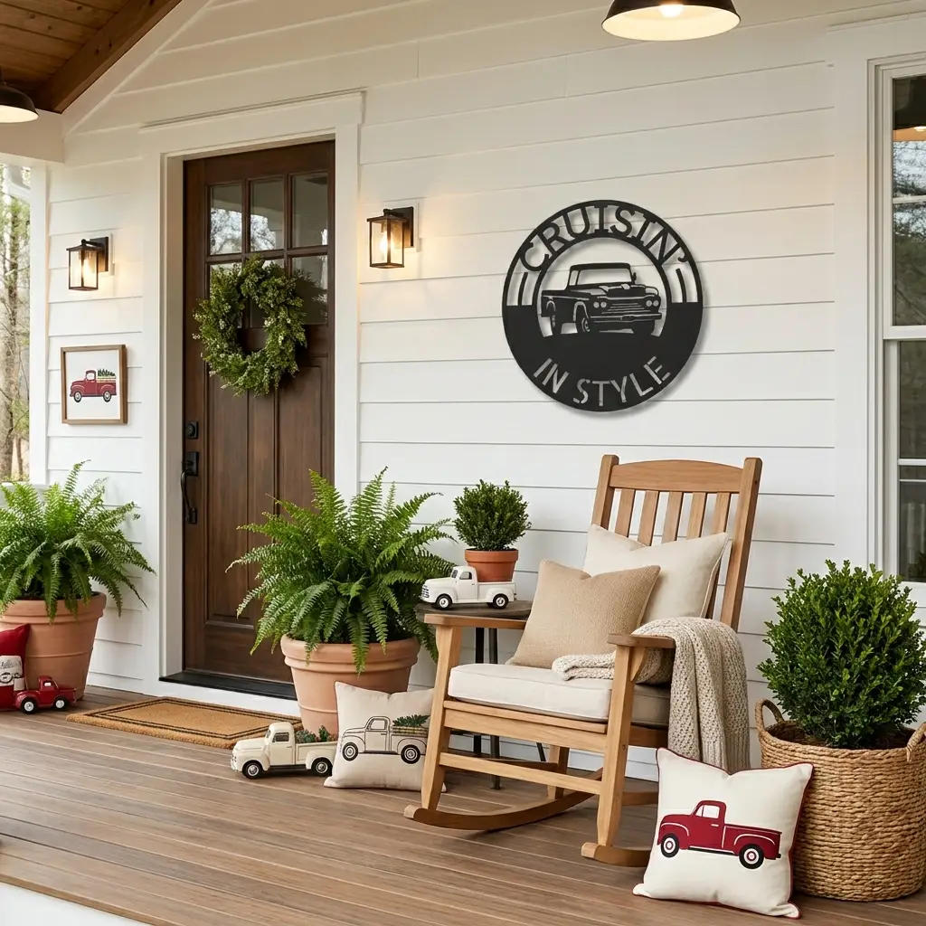 Classic Pickup Truck Personalized Metal Wall Art | Custom Vintage Truck Sign | Rustic Farmhouse Garage Decor | Man Cave Wall Art | Custom Family Name Sign | Made in USA