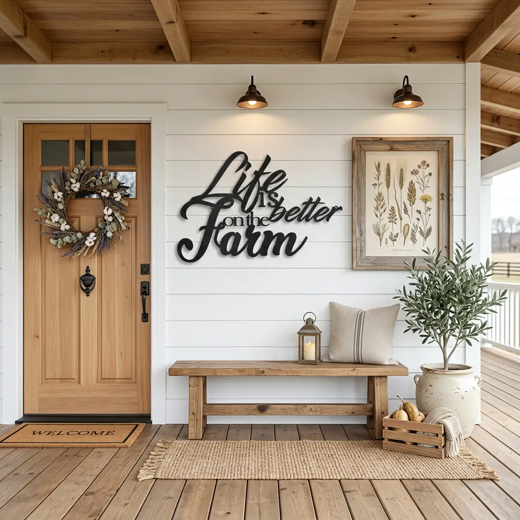 Life is Better on the Farm Quote Indoor Outdoor Steel Wall Sign
