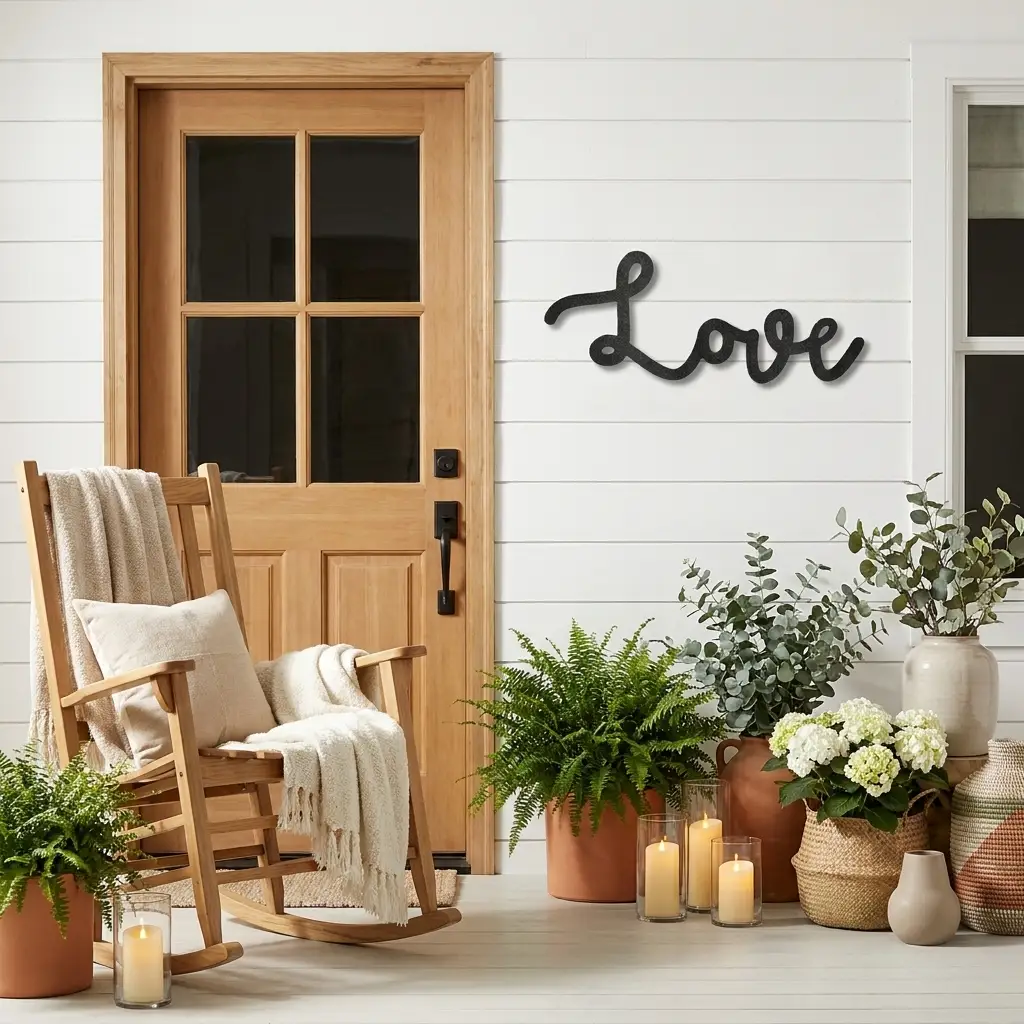 Love Script Metal Word Art Wall Sign
