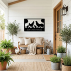 Personalized Chicken Coop Metal Sign | Custom Hen House Farmhouse Wall Decor | Chicken Family Metal Art