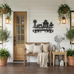 Personalized Barn & Tractor Steel Wall Art - Custom Farm Name Metal Sign
