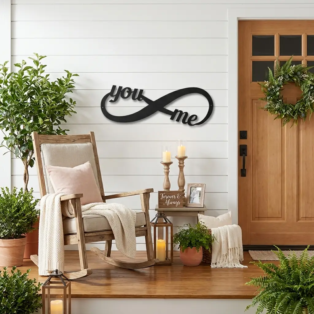 You & Me Infinity Metal Wall Art | Romantic Couple Sign | Wedding, Anniversary & Engagement Gift | Valentine’s Day Decor