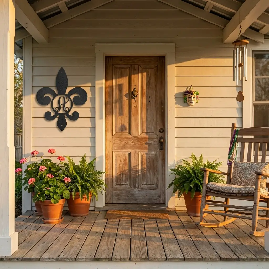 Fleur De Lis Personalized Initial Metal Art Wall Sign